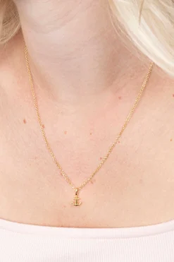 ZINZI zilveren hanger geel verguld anker ZIH2063G (zonder collier)