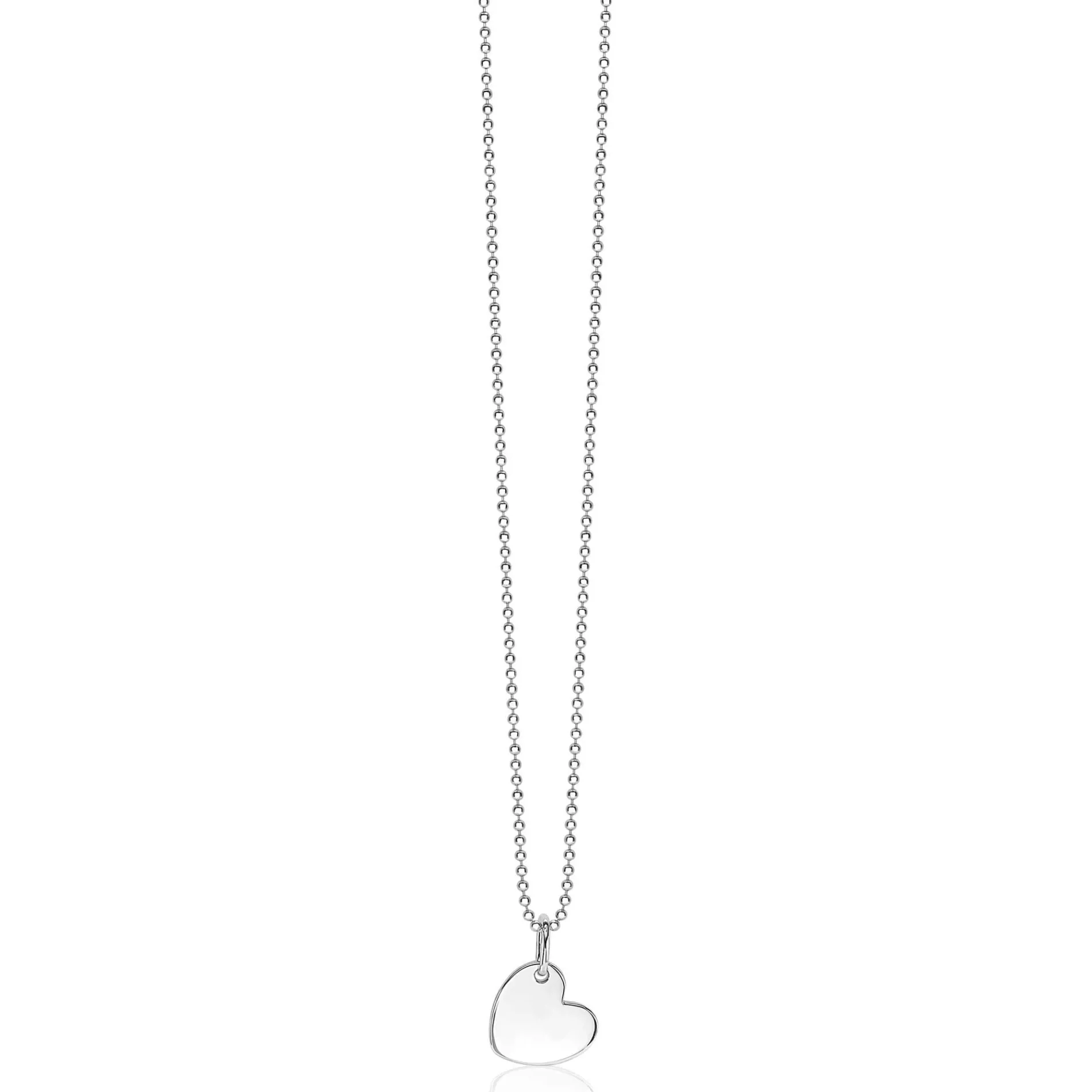 ZINZI zilveren hanger glad hartje 12mm ZIH1826 (zonder collier)