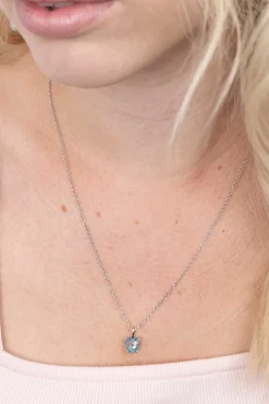 ZINZI zilveren hanger hartje turquoise blauw ZIH2071T (zonder collier)