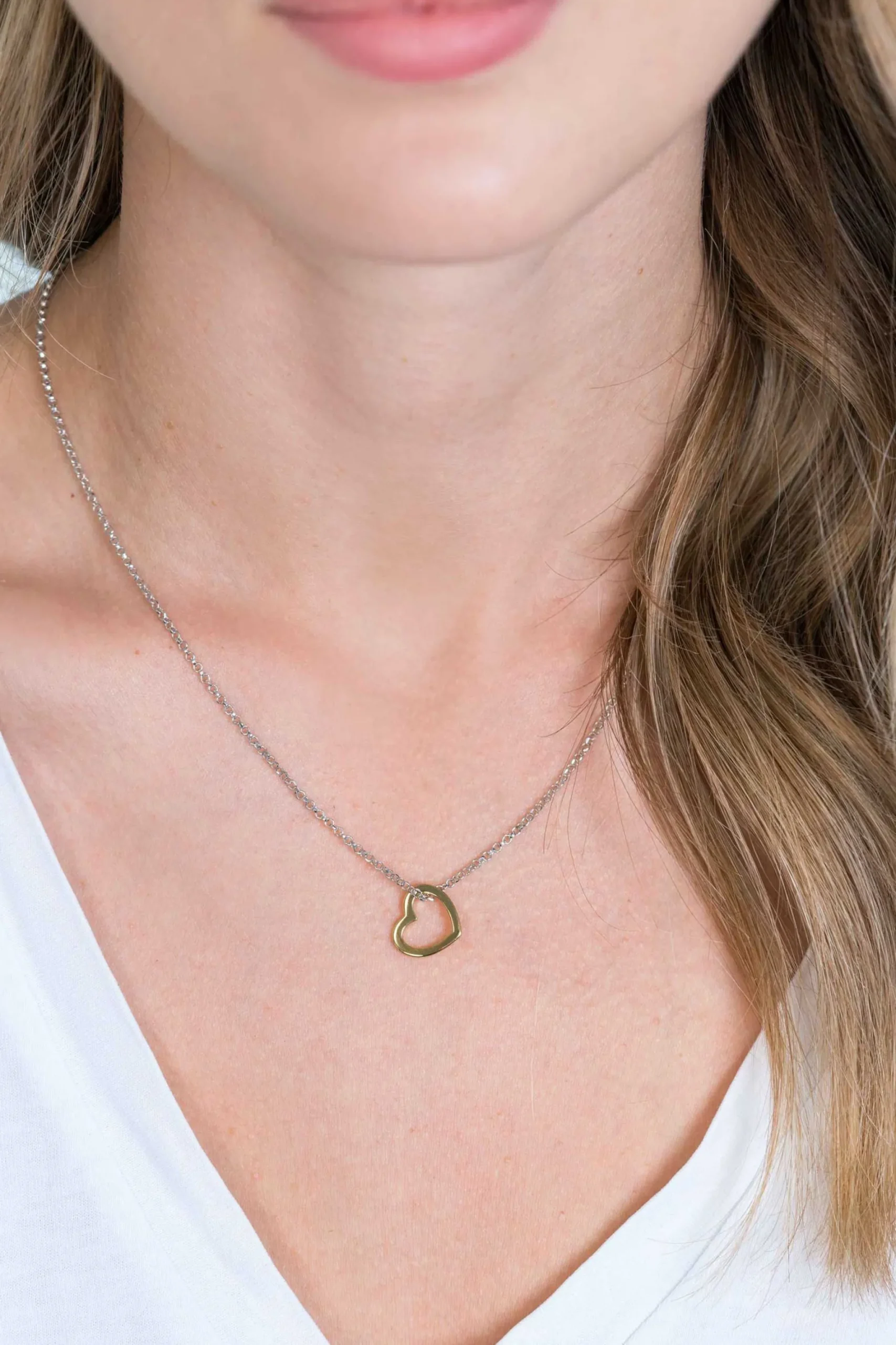 ZINZI zilveren hanger 14K geel verguld 12mm open hart ZIH2197G