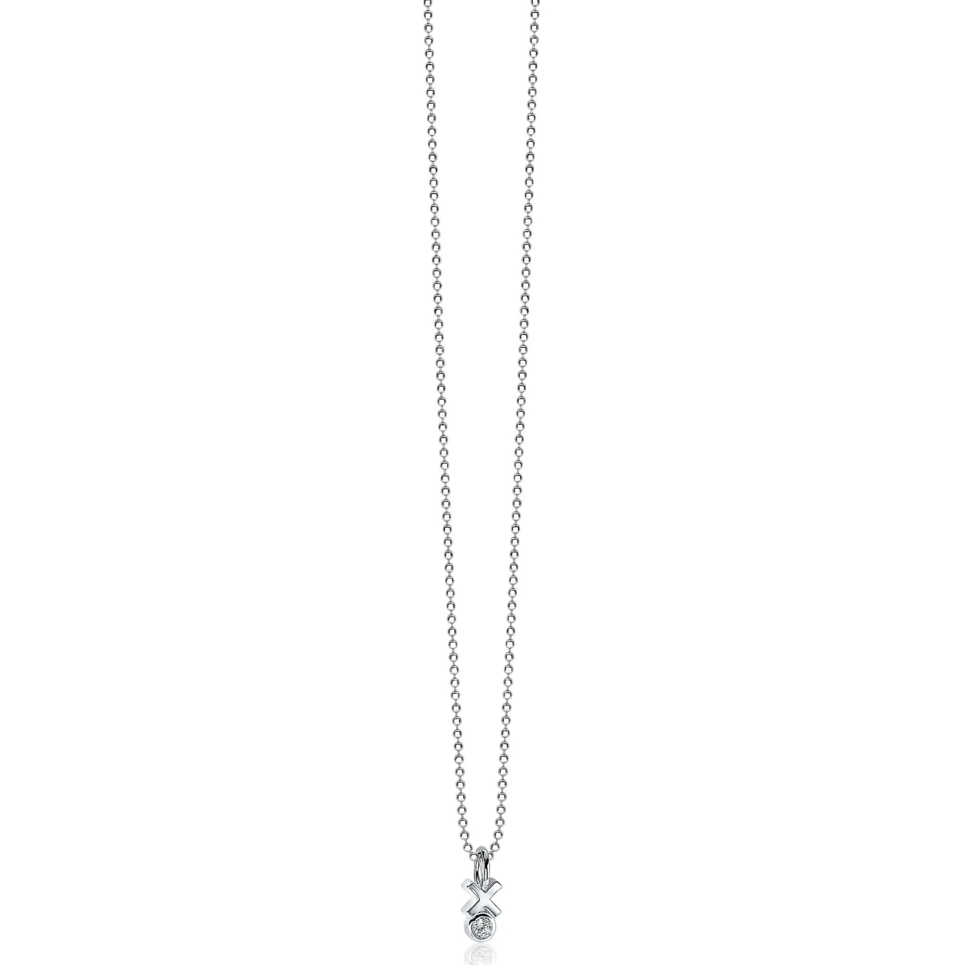 ZINZI zilveren hanger kruisje rond wit ZIH1821 (zonder collier)