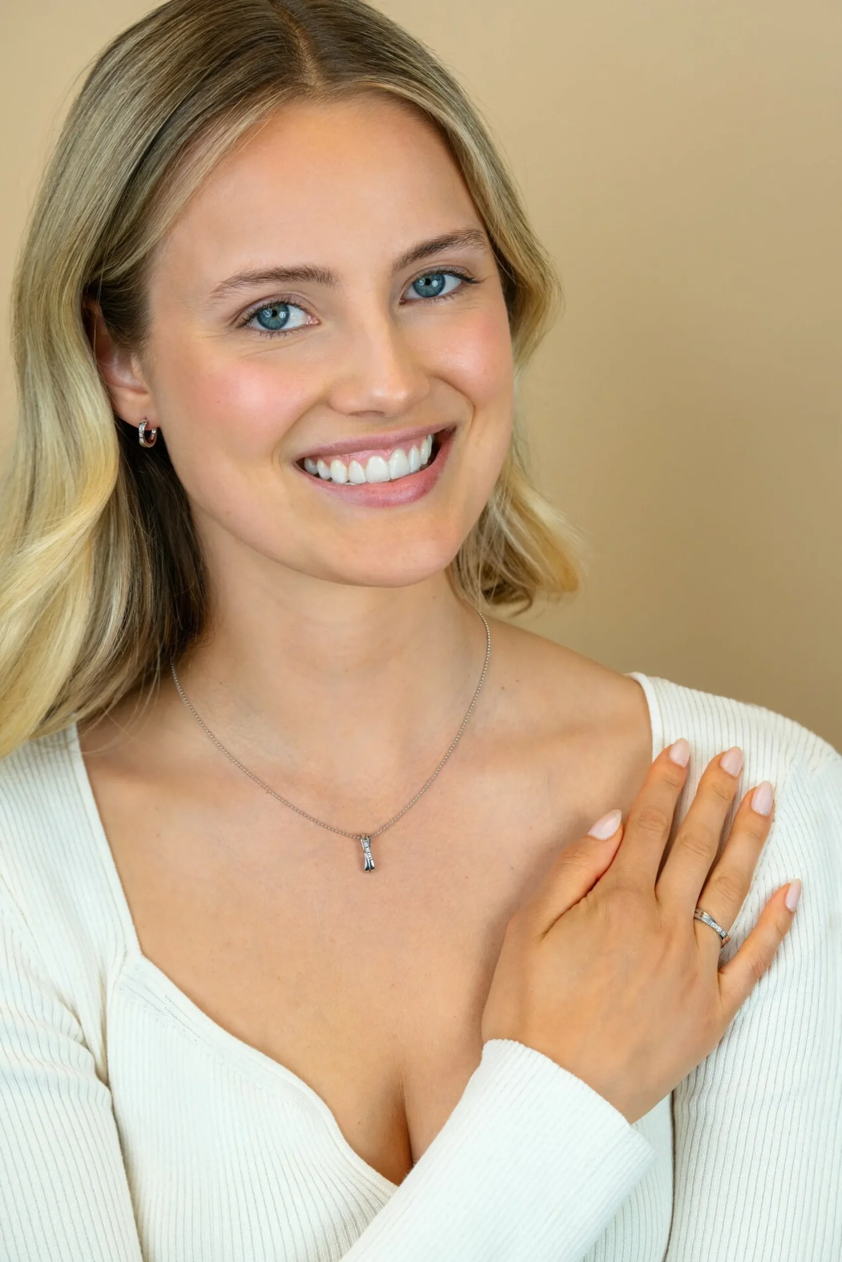 ZINZI zilveren hanger kruislings wit 16mm ZIH2039 (zonder collier)