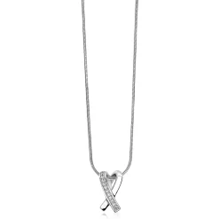 ZINZI zilveren hanger kruislings wit ZIH1625 (zonder collier)