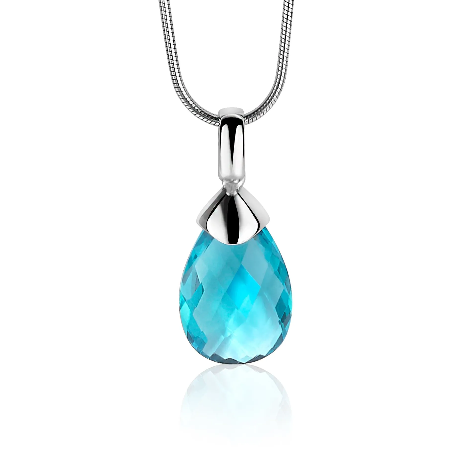 Zinzi zilveren hanger peervorm turquoise ZIH1171T