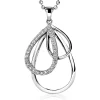 ZINZI zilveren hanger peer wit 40mm ZIH1369 (zonder collier)
