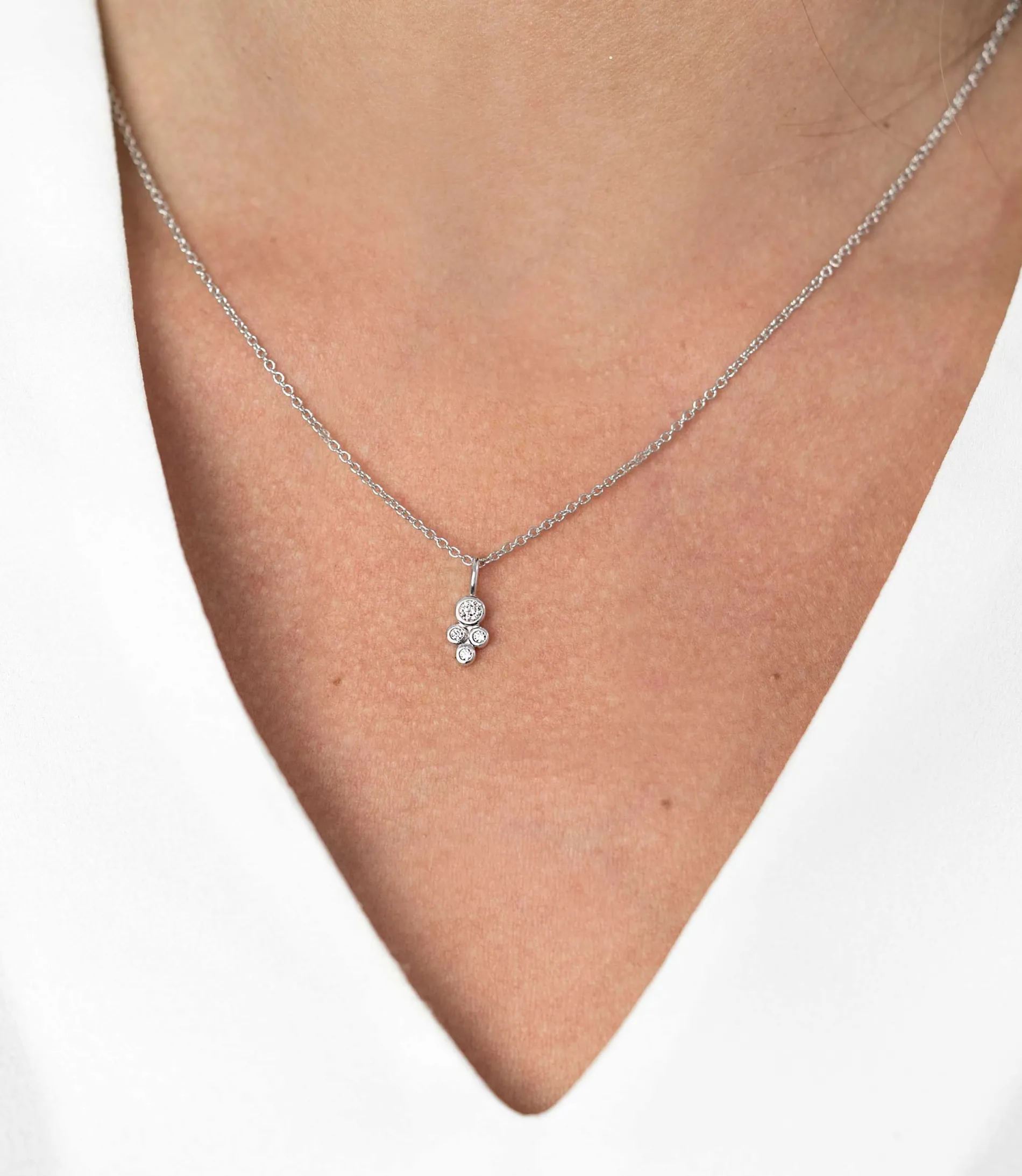 ZINZI zilveren hanger rond wit ZIH1829 (zonder collier)