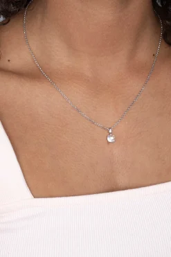 ZINZI zilveren hanger rond wit ZIH2072 (zonder collier)