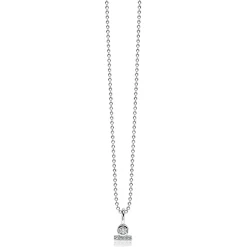 ZINZI zilveren hanger rond staafje wit ZIH1822 (zonder collier)