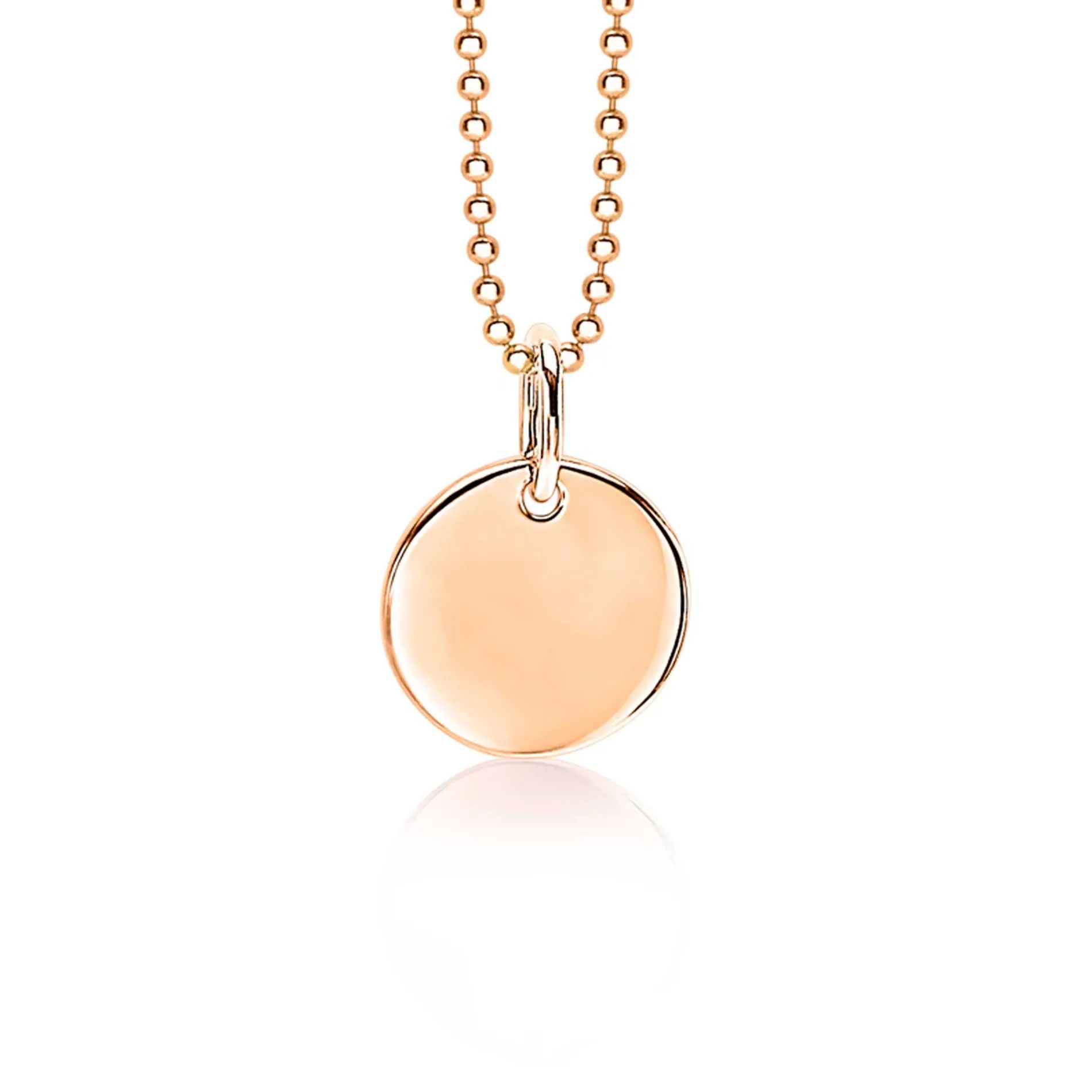 ZINZI zilveren hanger rosé verguld glad rond 12mm ZIH1825R (zonder collier)