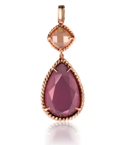 ZINZI zilveren hanger rosé verguld roodbruin ZIH1161E