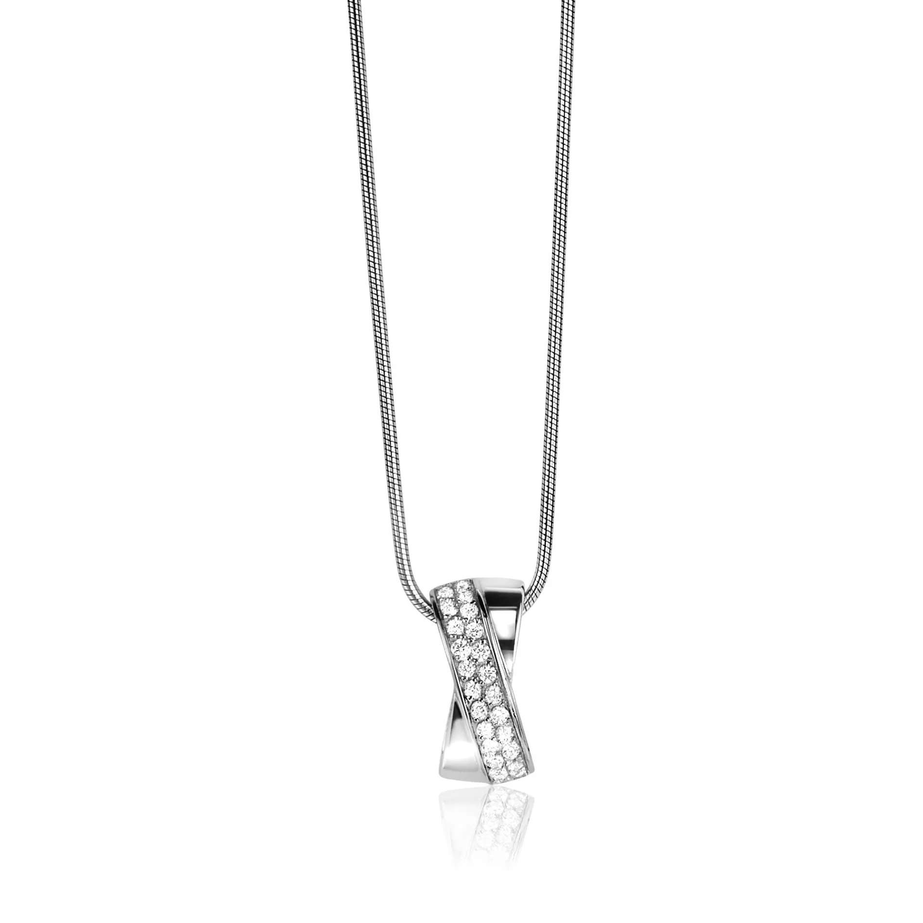 Zinzi zilveren hanger wit ZIH804
