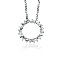 ZINZI zilveren hanger zon wit 18mm ZIH1883 (zonder collier)