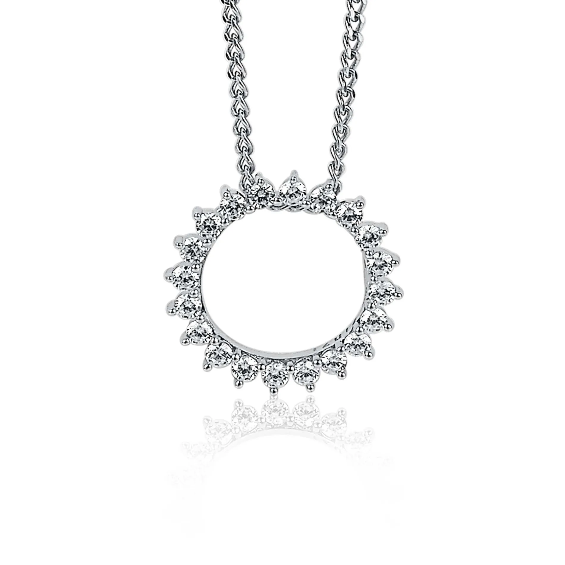 ZINZI zilveren hanger zon wit 18mm ZIH1883 (zonder collier)