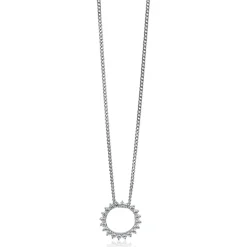 ZINZI zilveren hanger zon wit 18mm ZIH1883 (zonder collier)