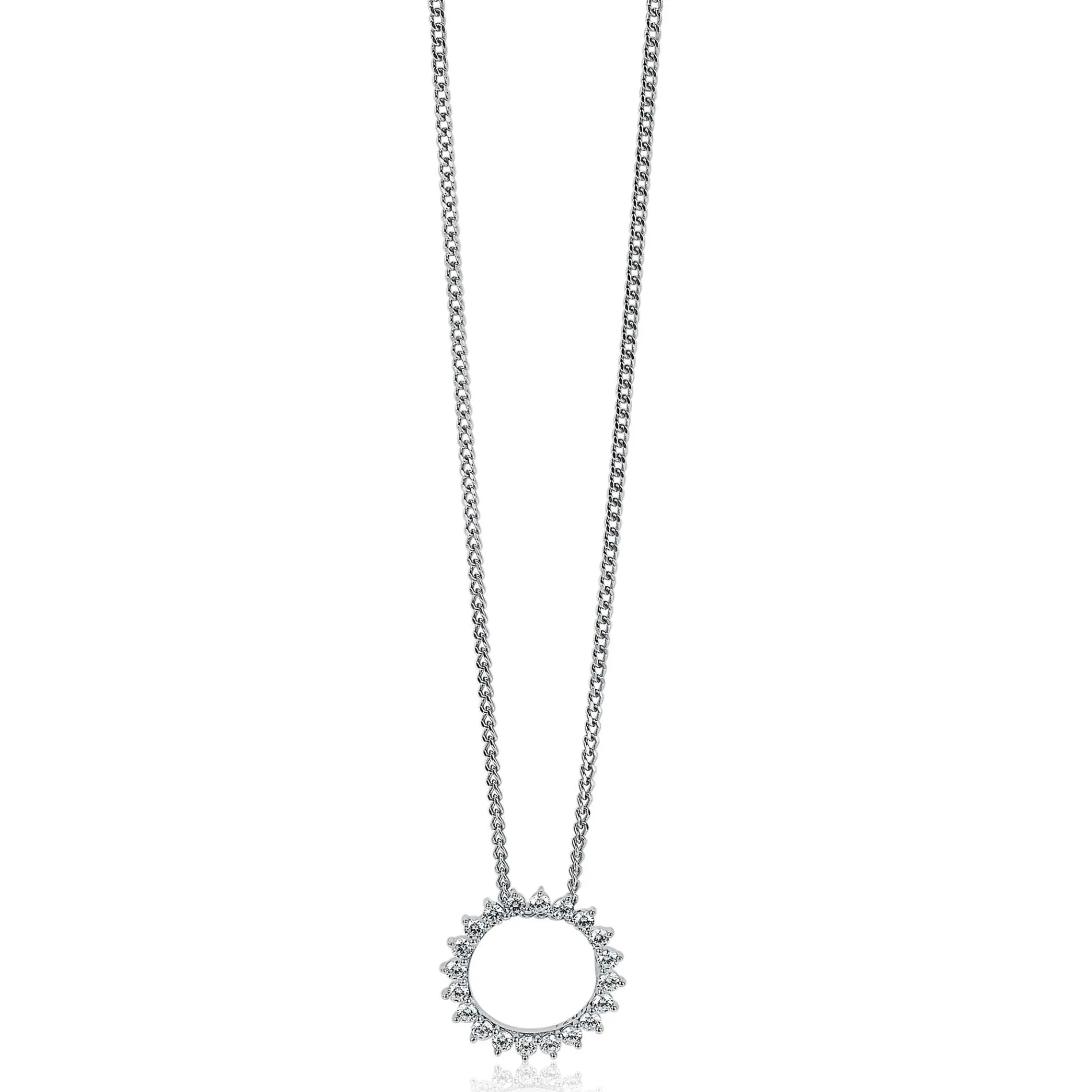ZINZI zilveren hanger zon wit 18mm ZIH1883 (zonder collier)
