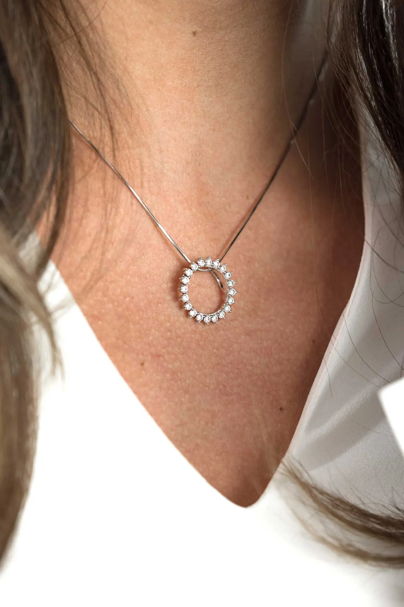 ZINZI zilveren hanger zon wit 18mm ZIH1883 (zonder collier)