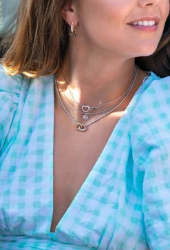 ZINZI zilveren hart hanger 15mm met witte zirconia ZIH2303 (zonder collier)