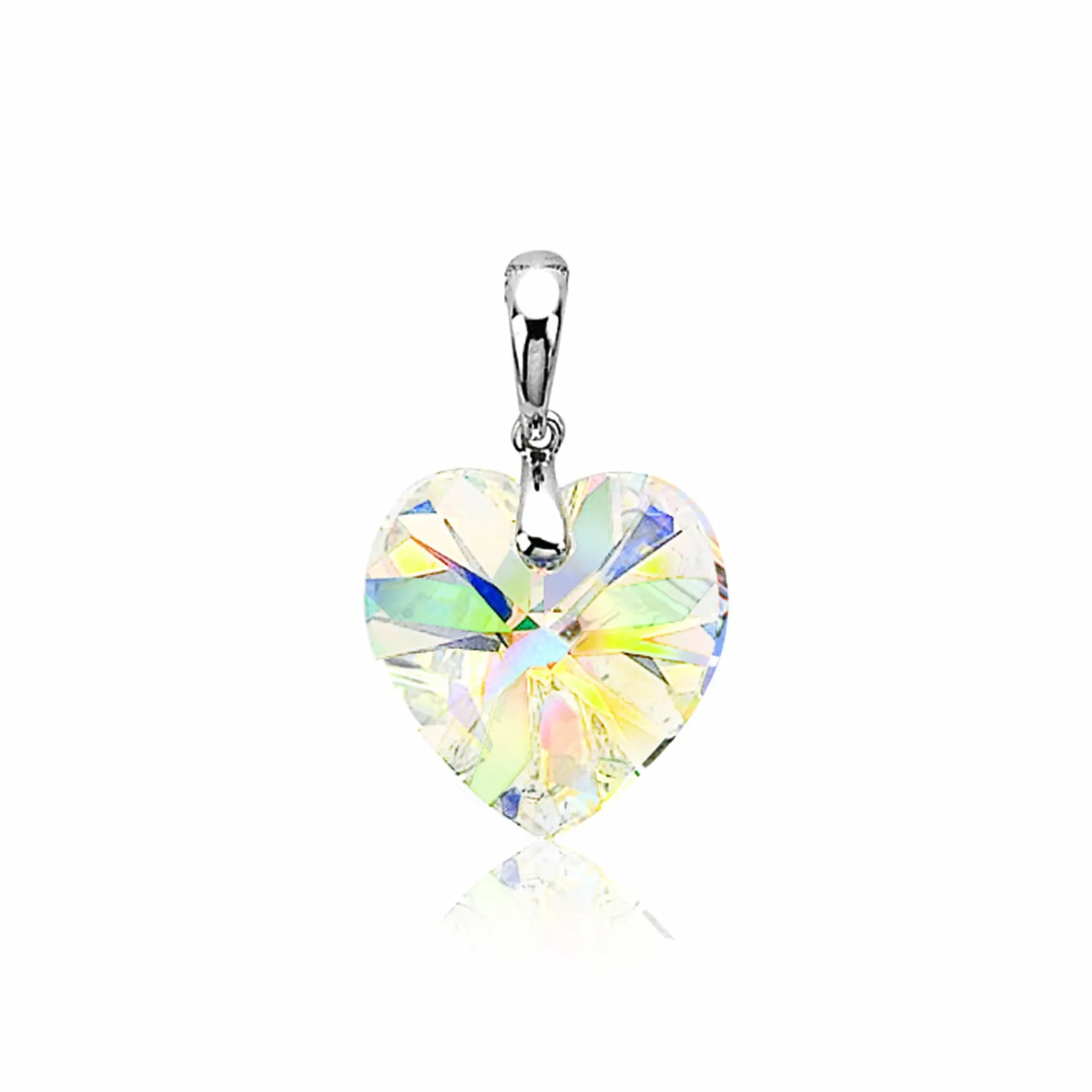 Zinzi zilveren hart hanger Swarovski wit ZIH903