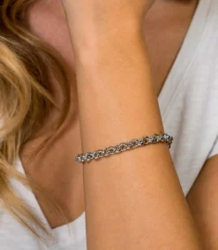 ZINZI zilveren jasseron armband 6,5mm breed ZIA1729