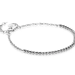 ZINZI zilveren jasseron armband met bolletjes schakels (2,5mm breed) in het midden 16-19cm ZIA2640