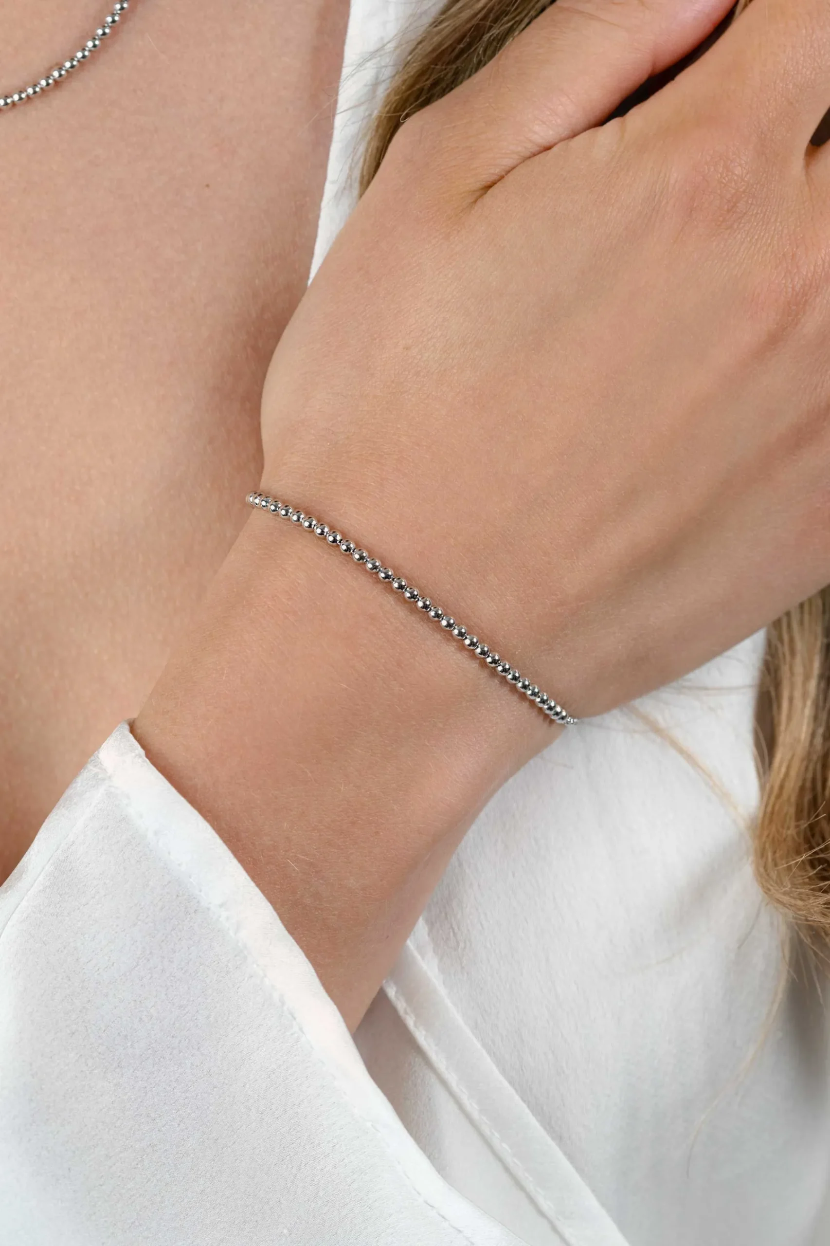 ZINZI zilveren jasseron armband met bolletjes schakels (2,5mm breed) in het midden 16-19cm ZIA2640