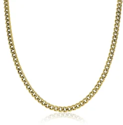 ZINZI zilveren 14K geelverguld gourmet collier 45cm en 4,5mm breed ZIC1414G