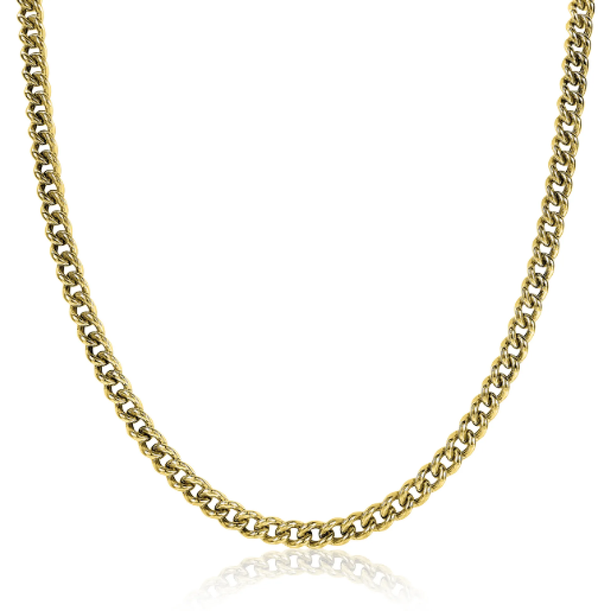 ZINZI zilveren 14K geelverguld gourmet collier 45cm en 4,5mm breed ZIC1414G