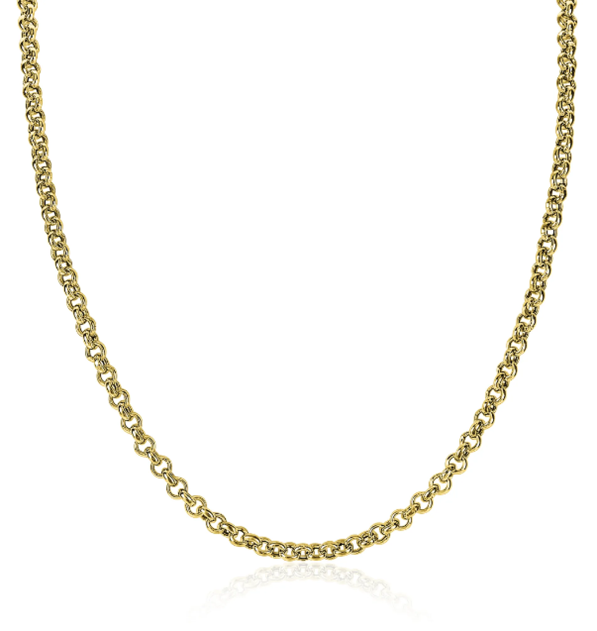 Zinzi zilveren 14K geelverguld jasseron collier 45cm en 4,5mm breed ZIC1911G