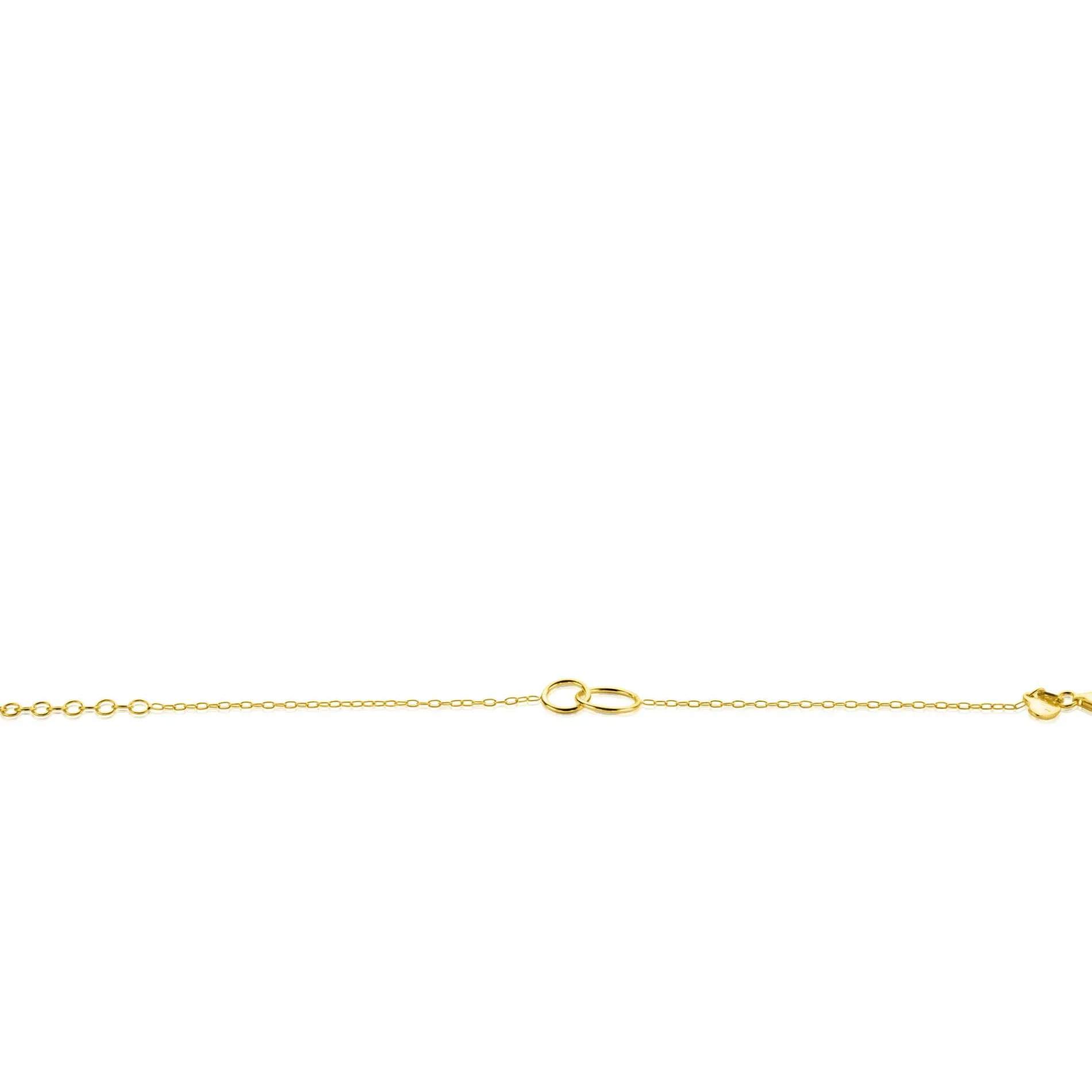 ZINZI zilveren 14K geelvergulde paperclip schakel armband met ronde vormen 17-20cm ZIA2275G
