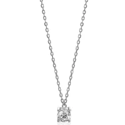 ZINZI zilveren ketting chatonzetting rond wit 40-45cm ZIC1750