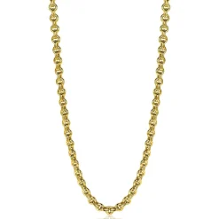 ZINZI zilveren ketting 45cm in14K geelverguld met ronde schakels 5mm breed ZIC2239G