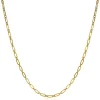 ZINZI zilveren ketting 45cm geel verguld met 'paperclip' schakel 2,4mm breed ZIC2033G