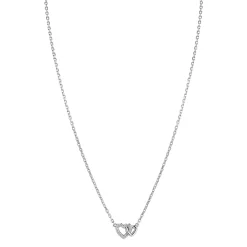 ZINZI zilveren ketting 42–45cm met verbonden hartjes, witte zirkonia's ZIC2493