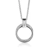 ZINZI zilveren ketting 45cm met ronde hanger 22mm ZIC2266