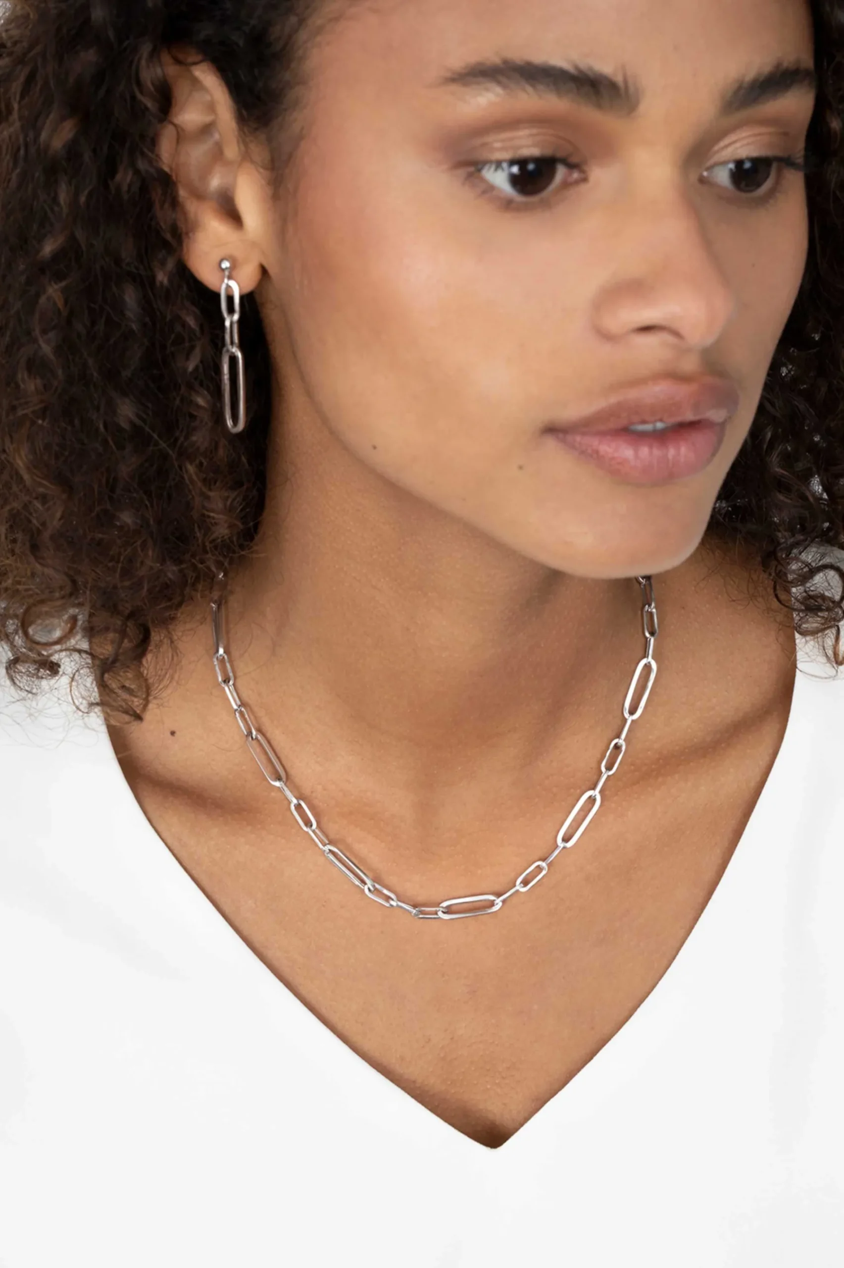 ZINZI zilveren ketting 45cm met ovale closed for ever schakels 6mm breed ZIC1990