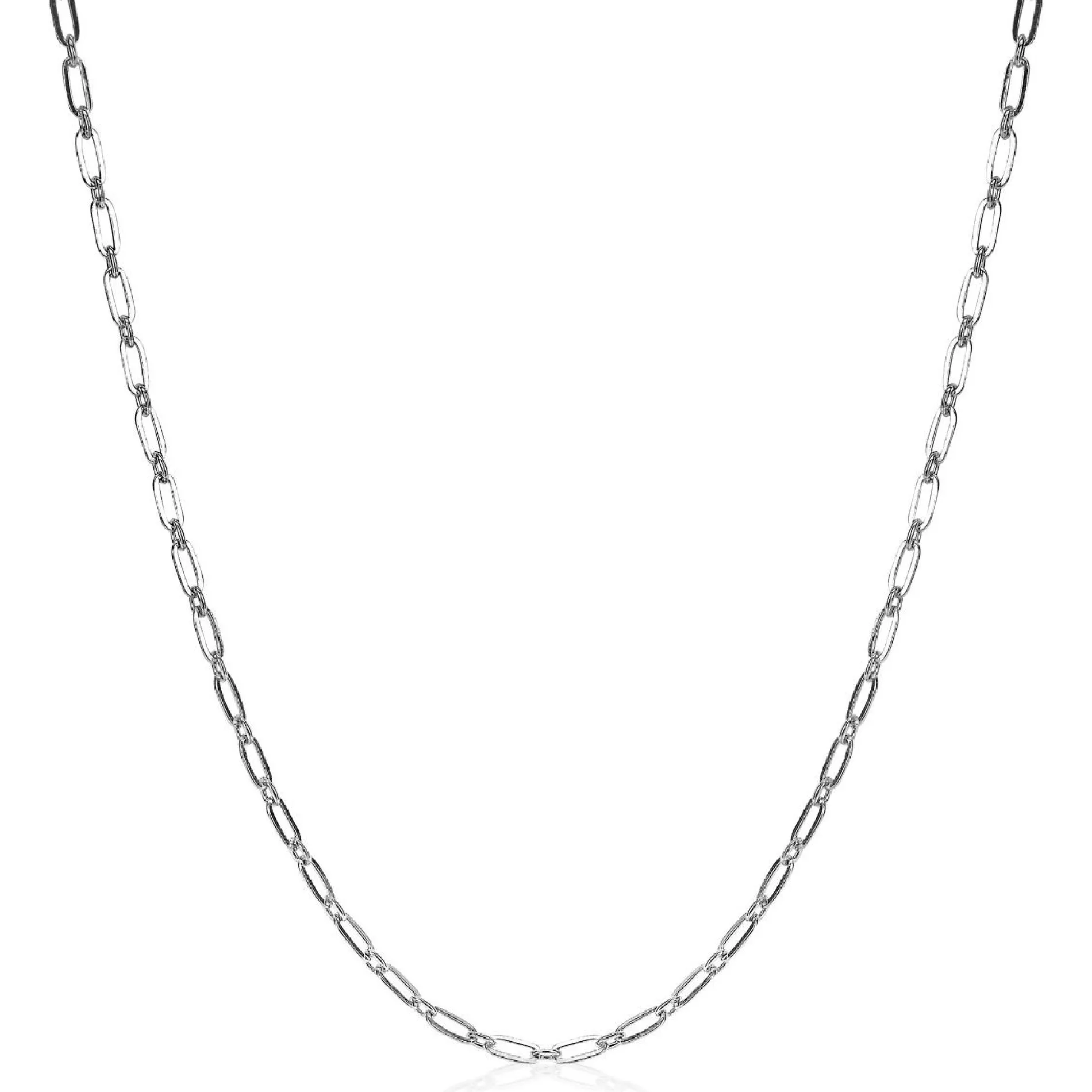 ZINZI zilveren ketting 45cm met 'paperclip' schakel 2,4mm breed ZIC2033