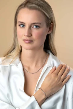 ZINZI zilveren ketting 41-45cm met lange glimmende staafjes 21mm ZIC2539