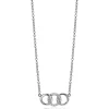 ZINZI zilveren ketting 45cm met 3 open rondjes verbonden wit ZIC2045