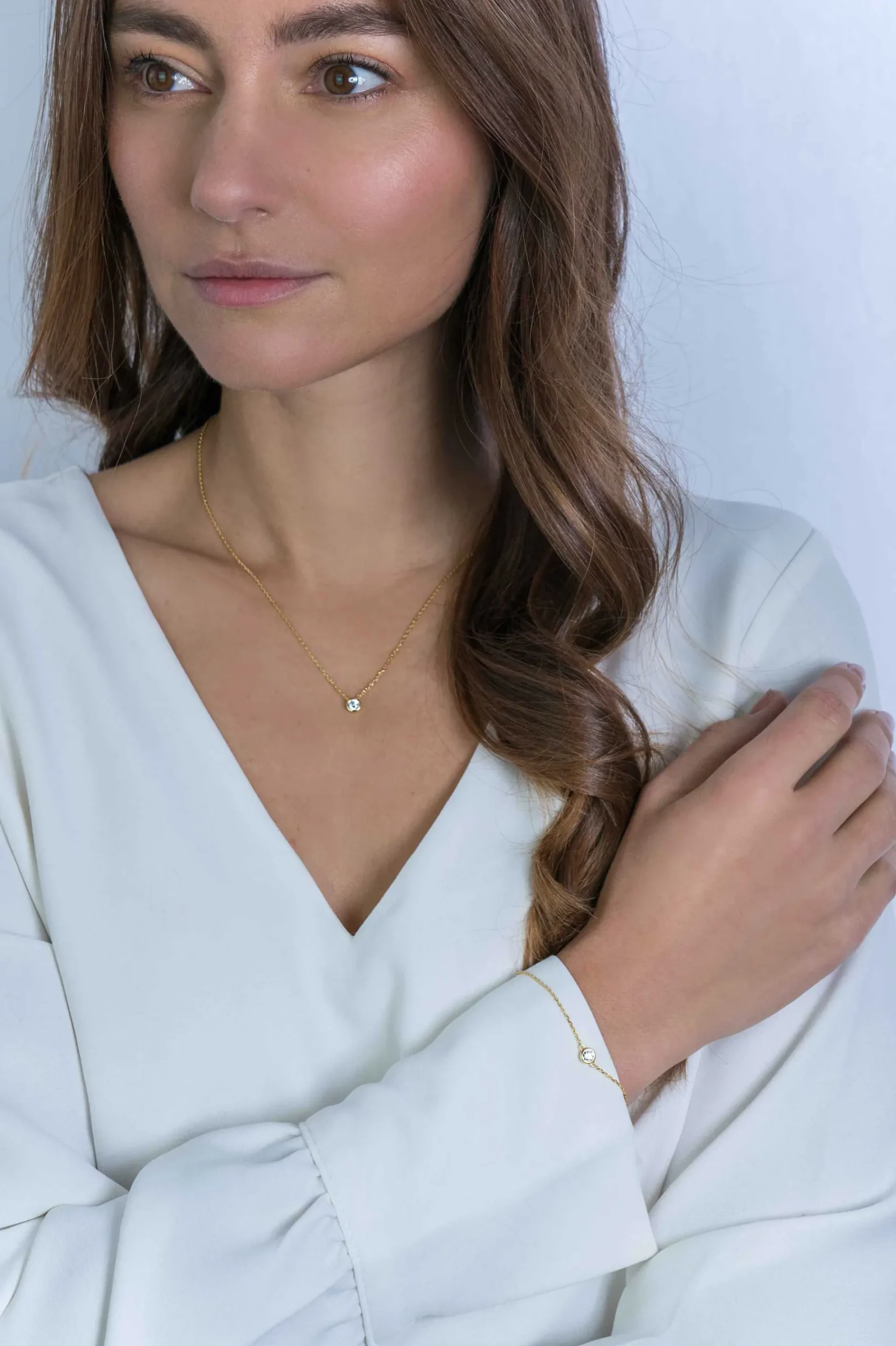 ZINZI zilveren ketting 14K geel verguld met hanger rond 40-43cm ZIC1393Y