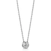 ZINZI zilveren ketting met hanger rond wit 40-45cm ZIC1775