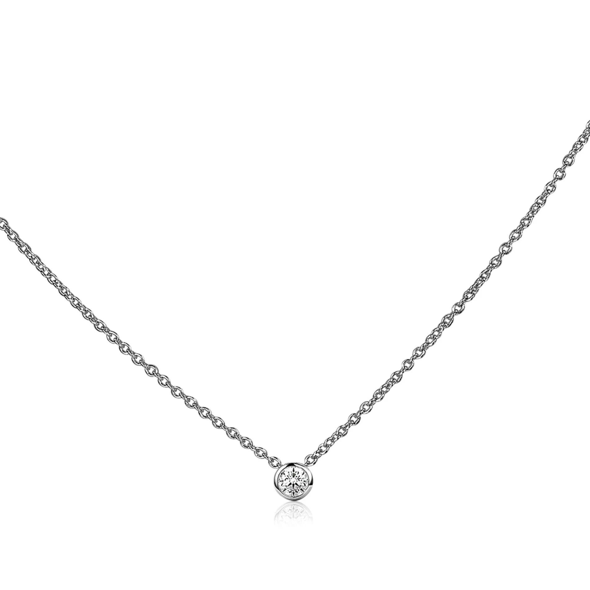 ZINZI zilveren ketting met hanger rond 40-43cm ZIC1393