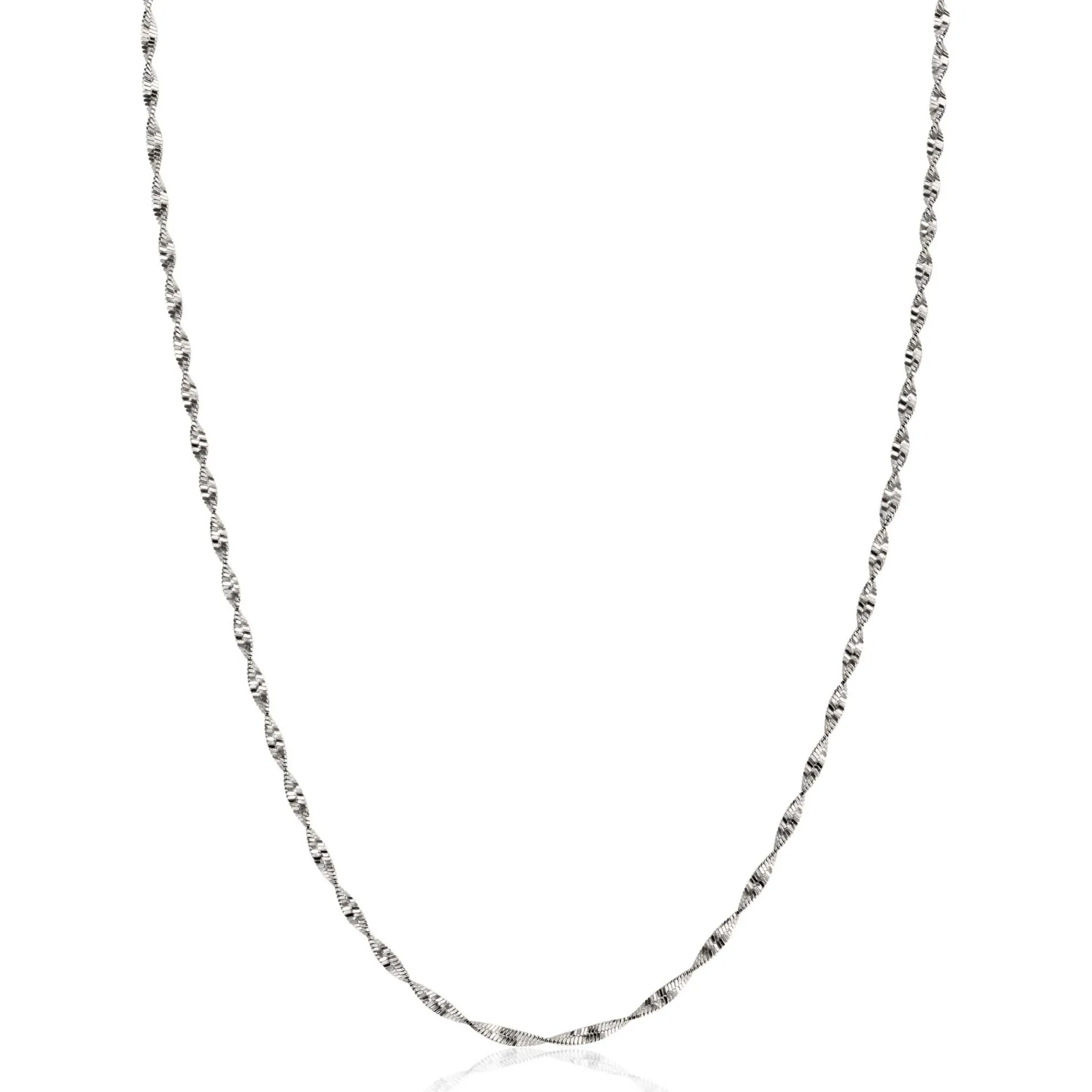 ZINZI zilveren ketting met glinsterende gedraaide schakels 1,9mm breed 43-45cm ZIC2585