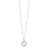 ZINZI zilveren ketting met kleine bolletjes en ronde hanger (12mm) met bolstructuur 42-45cm ZIC2704