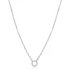 ZINZI zilveren ketting met open rondje (7,5mm) bezet met witte zirconia's 40-45cm ZIC2550