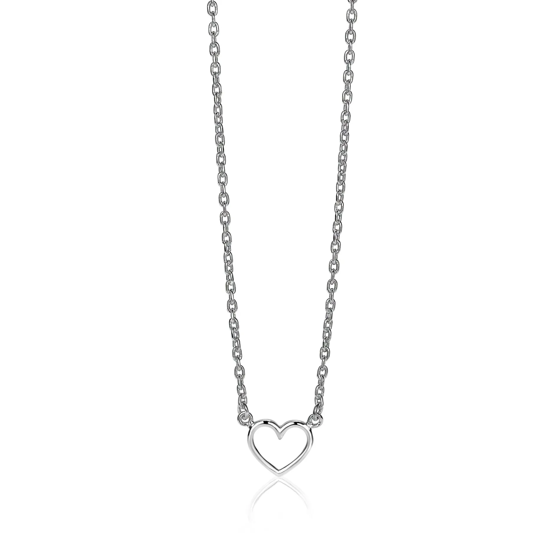 ZINZI zilveren ketting open hartje 40-43cm ZIC1420