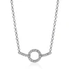 Zinzi zilveren ketting strak rond design wit 42-45cm ZIC1063