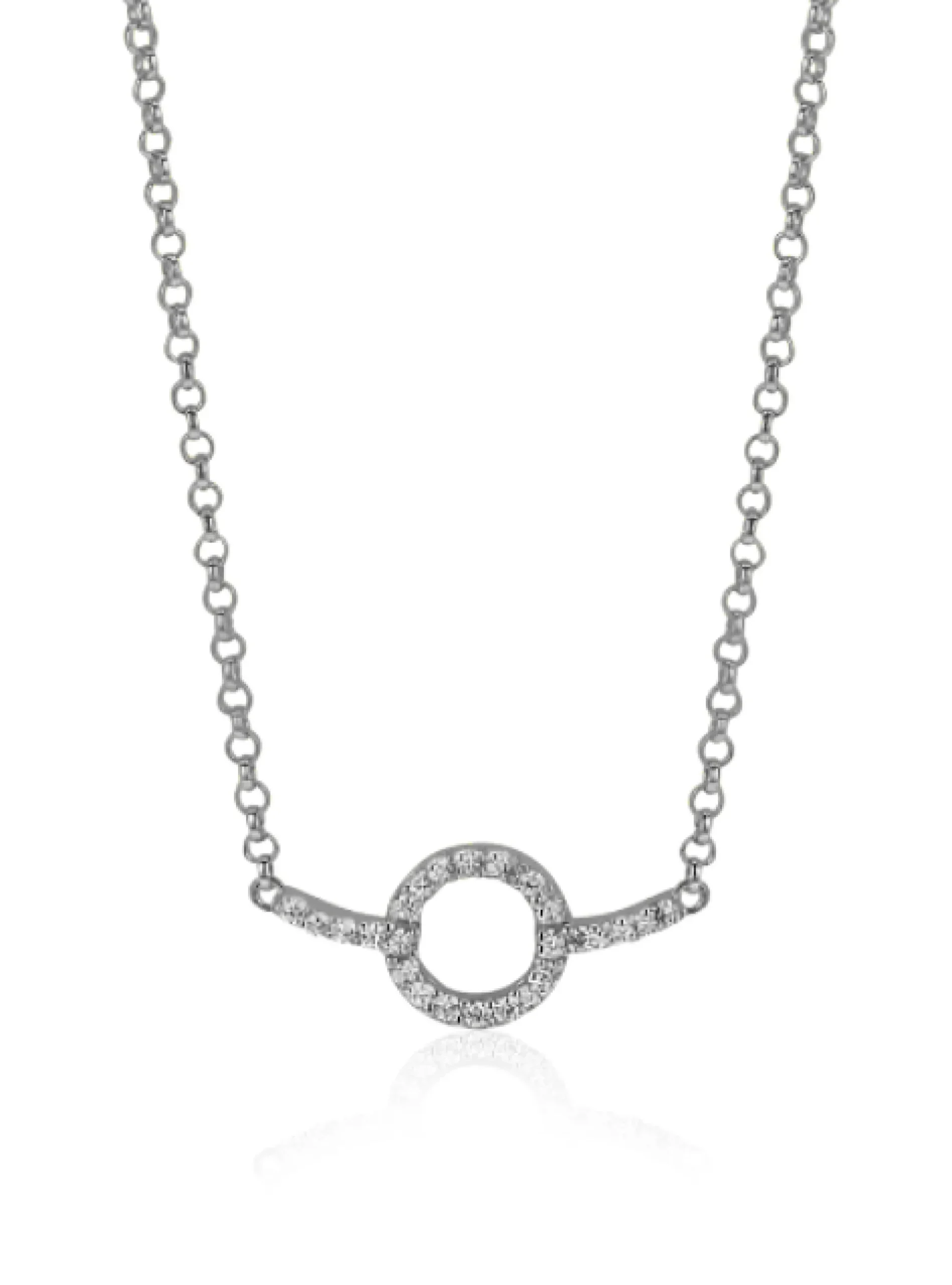 Zinzi zilveren ketting strak rond design wit 42-45cm ZIC1063