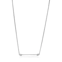 ZINZI zilveren ketting staafje wit 42cm ZIC1817