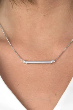 ZINZI zilveren ketting staafje wit 42cm ZIC1817