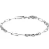 ZINZI zilveren koffieboon schakelarmband van 4,5mm breed, gecombineerd met lange ovale schakels 19,5cm ZIA2467